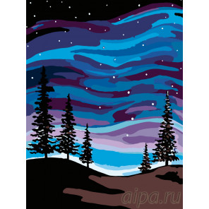 Схема Ночь в лесу Раскраска по номерам на холсте Живопись по номерам RA092