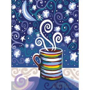 Схема Кофе со звездами Раскраска по номерам на холсте Живопись по номерам RA176