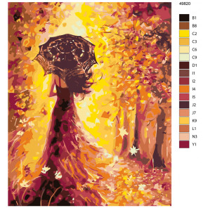 Схема Волшебница осень Раскраска по номерам на холсте Живопись по номерам KTMK-49820
