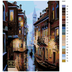 Раскладка Теплый вечер в Венеции Раскраска по номерам на холсте Живопись по номерам KSRV-XA81