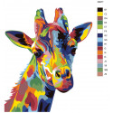 Взгляд радужного жирафа Раскраска по номерам на холсте Живопись по номерам