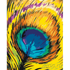 Раскладка Яркое перо павлина Раскраска картина по номерам на холсте RA198