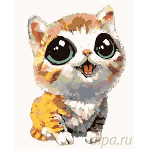  Котенок с выразительными глазами Раскраска картина по номерам на холсте KTMK-13291