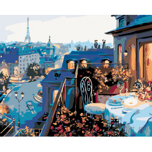 Романтичный вечер в Париже Раскраска по номерам на холсте Живопись по номерам KTMK-64410