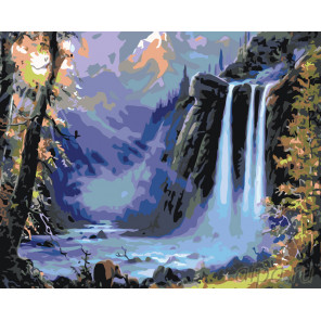 Раскладка Пейзаж с водопадом Раскраска по номерам на холсте Живопись по номерам KTMK-97697