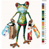 Схема Лягушка с покупками Раскраска картина по номерам на холсте  KTMK-32825442029