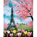 Весенние цветы Парижа Раскраска по номерам на холсте Живопись по номерам