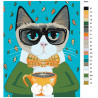 схема Интеллигентный кот Раскраска по номерам на холсте Живопись по номерам