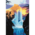 Водопад на чудесном острове Раскраска картина по номерам на холсте