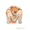  Медвеженок с буквой M Раскраска по номерам на холсте Живопись по номерам KTMK-595959