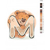 схема Медвеженок с буквой M Раскраска по номерам на холсте Живопись по номерам
