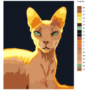 Макет Египетская кошка Раскраска картина по номерам на холсте Z-AB135