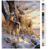 Макет Закат в зимнем лесу Раскраска картина по номерам на холсте A604