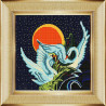 Пример оформления в рамку Лебеди Ткань с рисунком Божья коровка 0004