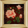 Пример оформления в рамку Чайная роза Ткань с рисунком Божья коровка 0024