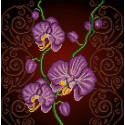 Орхидея фиолетовая Ткань с рисунком Божья коровка