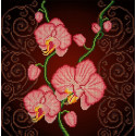 Орхидея розовая Ткань с рисунком Божья коровка