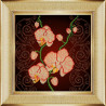Пример оформления в рамку Орхидея бежевая Ткань с рисунком Божья коровка 0030