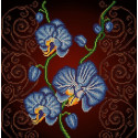 Орхидея голубая Ткань с рисунком Божья коровка