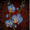  Орхидея голубая Ткань с рисунком Божья коровка 0031