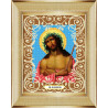 Пример оформления в рамку Иисус в терновом венце Ткань с рисунком Божья коровка 0035
