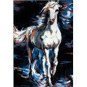 Белый конь в сизой дымке Канва жесткая с рисунком для вышивки Gobelin L