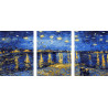  Звездная ночь Триптих Раскраска картина по номерам на холсте PX5145