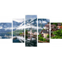 Городок в Альпах Модульная картина по номерам на холсте с подрамником