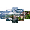  Городок в Альпах Модульная картина по номерам на холсте с подрамником WX1063