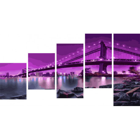 Бруклинский мост Модульная картина по номерам на холсте с подрамником WX1062
