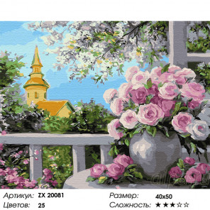  Цветущая веранда Раскраска картина по номерам на холсте ZX 20081