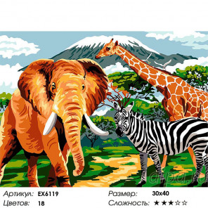  Африка Раскраска картина по номерам на холсте EX6119