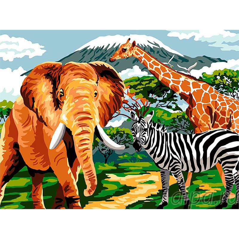 Раскраска по номерам «Африка», 40 x 30 см купить в интернет-магазине MegaToysru недорого.