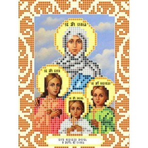  Вера, Надежда, Любовь и их мать София Ткань для вышивания с нанесенным рисунком Божья коровка 0077