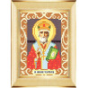 Пример оформления в рамку Святой Николай Чудотворец Ткань для вышивания с нанесенным рисунком Божья коровка 0086