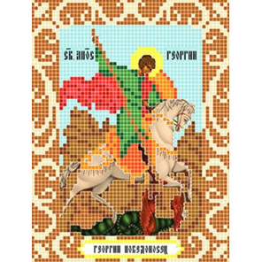  Святой Георгий Победоносец Ткань для вышивания с нанесенным рисунком Божья коровка 0092