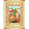 Пример оформления в рамку Святой Георгий Победоносец Ткань для вышивания с нанесенным рисунком Божья коровка 0092