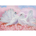 Любовь и голуби Ткань с нанесенным рисунком для вышивки бисером Конек