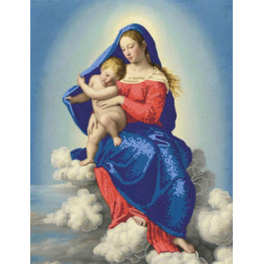  Мадонна с младенцем в славе Ткань с нанесенным рисунком для вышивки бисером Конек 8465