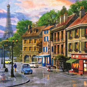  Улочки Парижа Раскраска картина по номерам на холсте KH0380