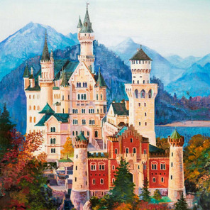  Средневековый замок Раскраска картина по номерам на холсте KH0386