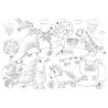 Динозавры Многоразовая раскраска-коврик для творчества mr-107