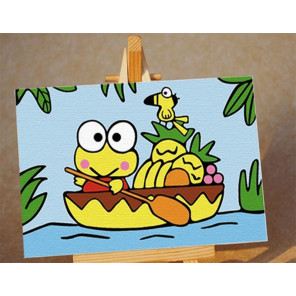  Лягушка в лодке Раскраска картина по номерам PA057