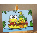 Лягушка в лодке Раскраска картина по номерам
