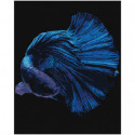 Синяя рыбка 100х125 Раскраска картина по номерам на холсте