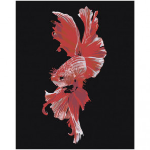 Красная рыбка 100х125 Раскраска картина по номерам на холсте