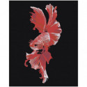 Красная рыбка Раскраска картина по номерам на холсте