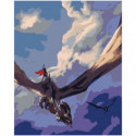 Верхом на драконе 80х100 Раскраска картина по номерам на холсте