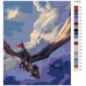 Верхом на драконе 80х100 Раскраска картина по номерам на холсте