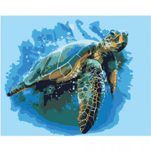 Морская черепаха 80х100 Раскраска картина по номерам на холсте